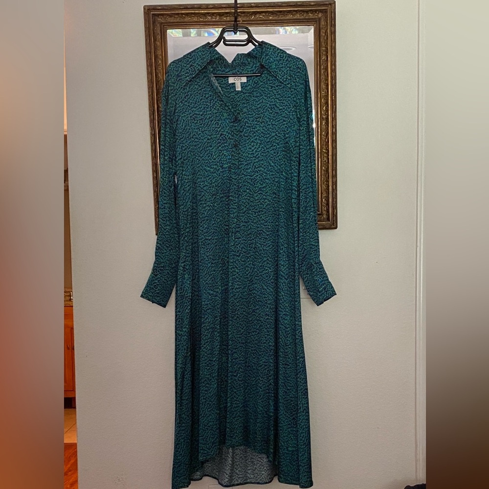 COS shirt silky maxi dress